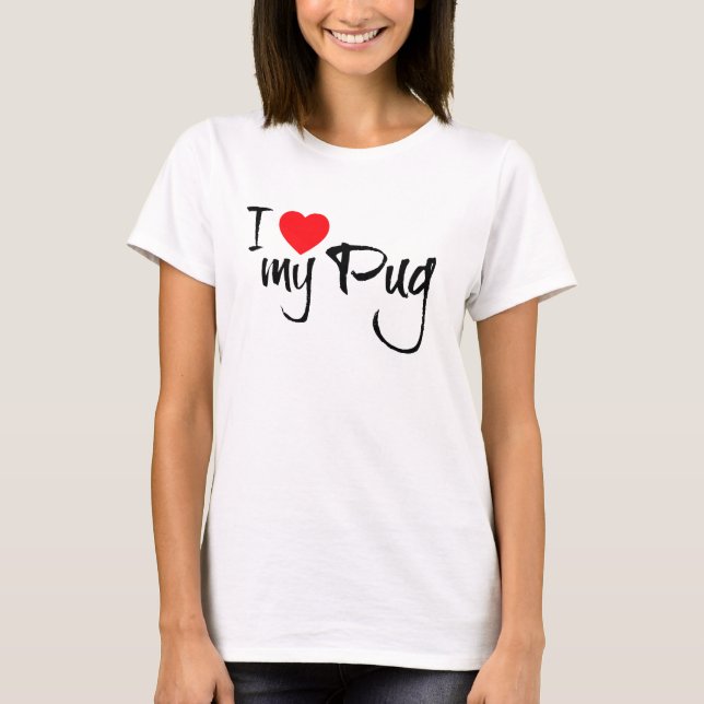 T-shirt J'aime mon Carlin (Devant)