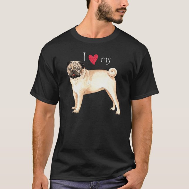 T-shirt J'aime mon carlin (Devant)