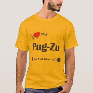 T-shirt J'aime mon Carlin-Zu (le chien masculin)