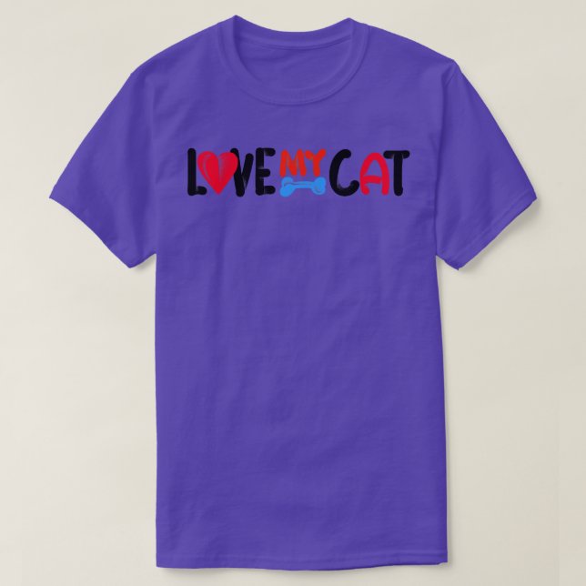 T-shirt J'aime mon chat (Design devant)