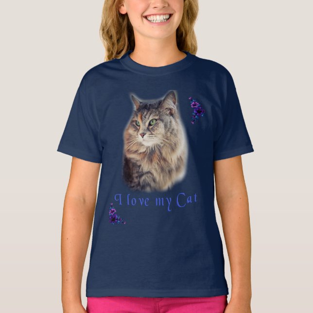 T-shirt J'aime mon chat (Devant)