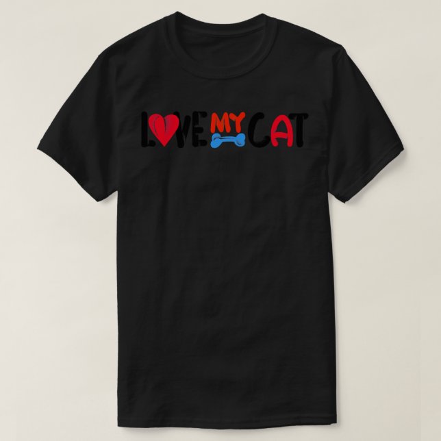 T-shirt J'aime mon chat (Design devant)