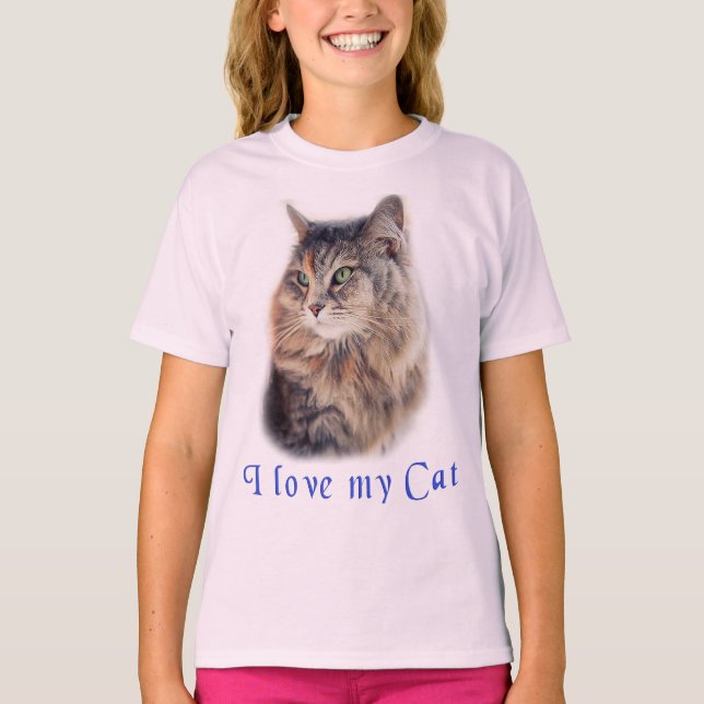 T-shirt J'aime mon chat (Devant)