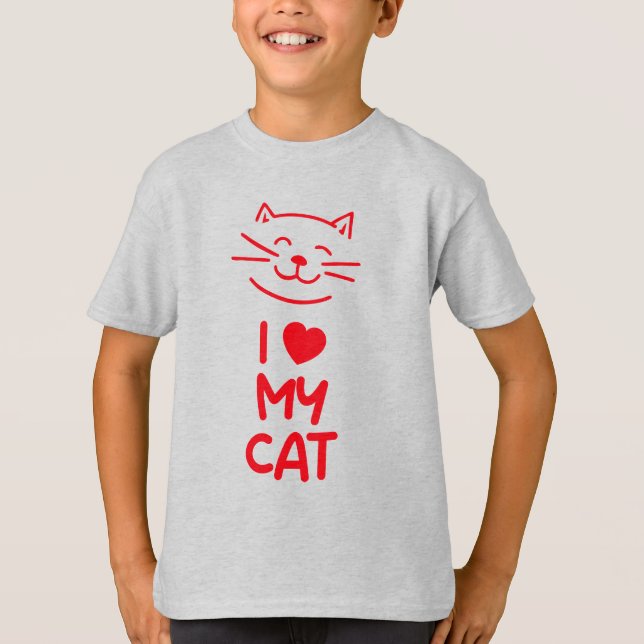 T-shirt J'aime mon chat (Devant)