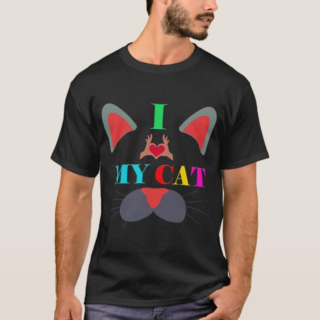 T-shirt j'aime mon chat à l'infini Cat 1 (Devant)