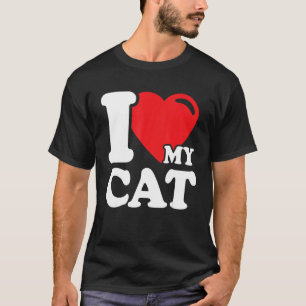 T-shirt J'Aime Mon Chat Belle Mignonne Chat Propriétaire J