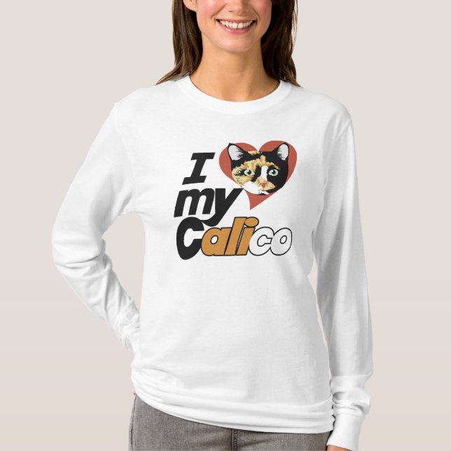 T-shirt J'aime mon chat CALICO (Devant)