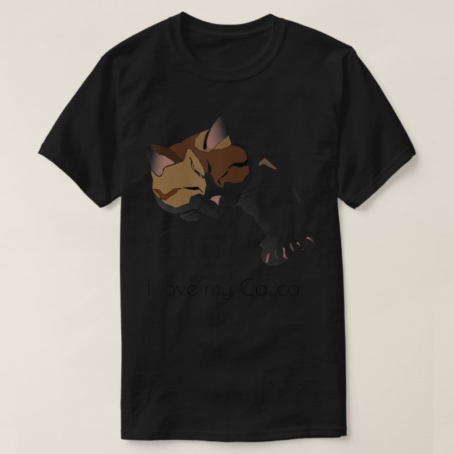 T-shirt J'aime mon chat calicot T  (Design devant)