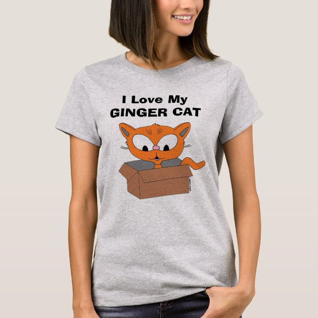 T-shirt J'Aime Mon Chat De Gingembre (Devant)