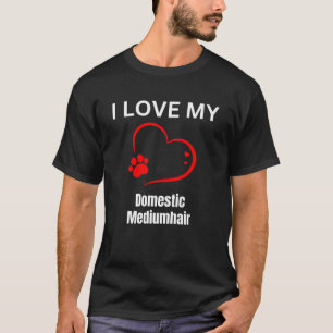 T-shirt J'aime mon chat de race médium domestique chat
