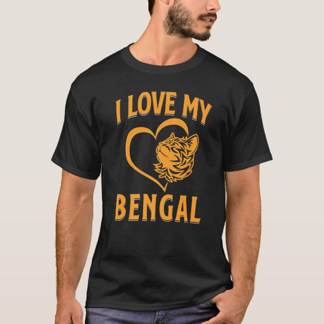 T-shirt J'Aime Mon Chat Du Bengale (Devant)