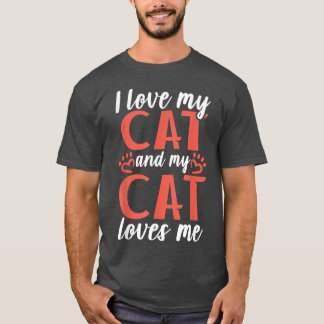T-shirt J'aime mon chat et mon chat m'aime Kitty Cat Lover