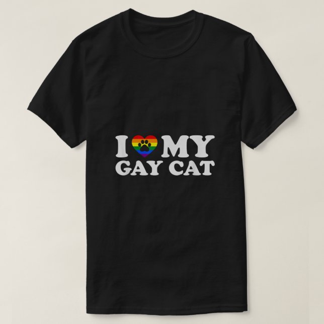 T-shirt J'Aime Mon Chat Gay (Design devant)