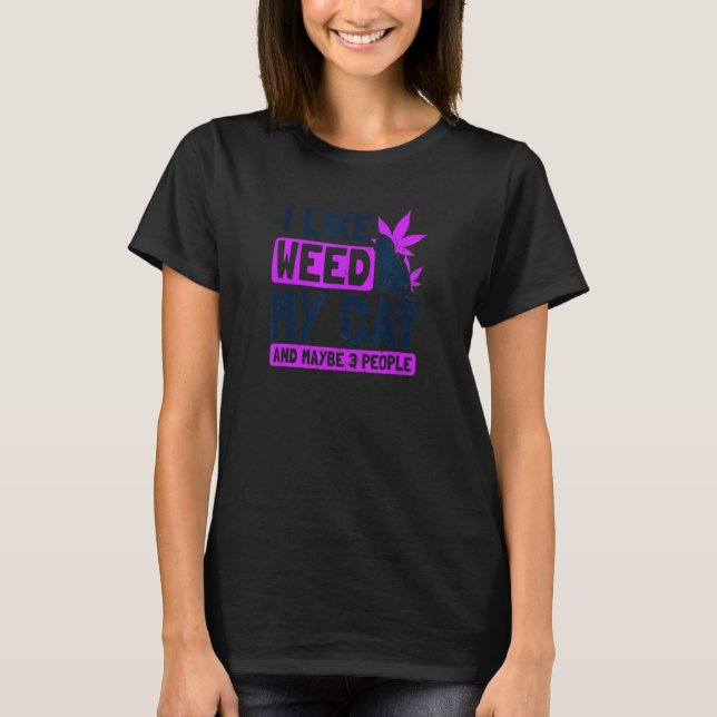 T-shirt J'Aime Mon Chat Mauvaise Herbe (Devant)