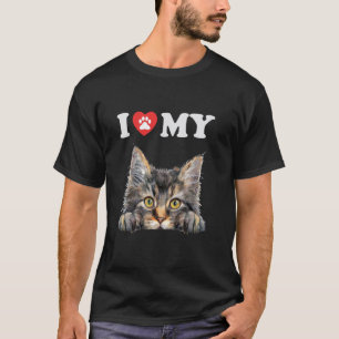 T-shirt J'aime mon chat Norwegian Forest Kitten Drôle de c
