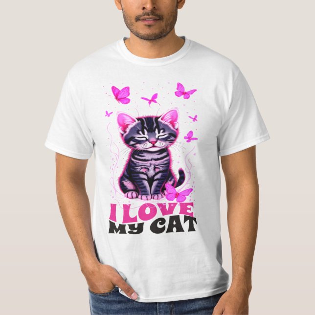 T-SHIRT J'AIME MON CHAT NOUVEAU CONCEPTEUR DE MODE (Devant)