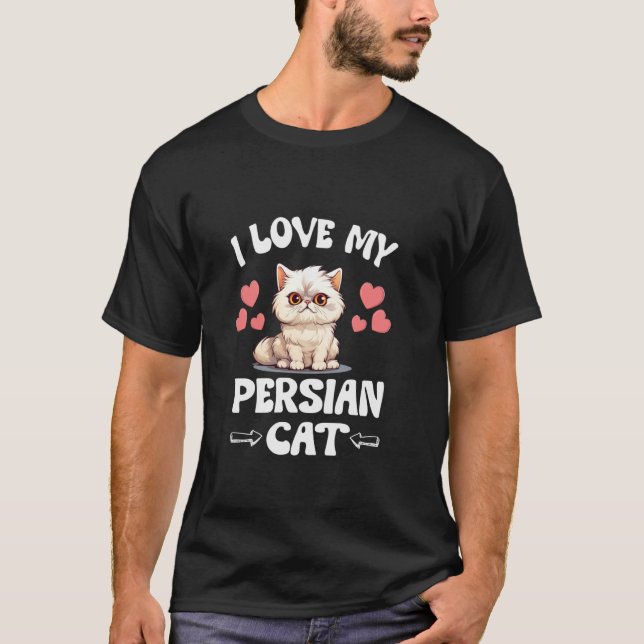 T-shirt J'aime mon chat persan (Devant)