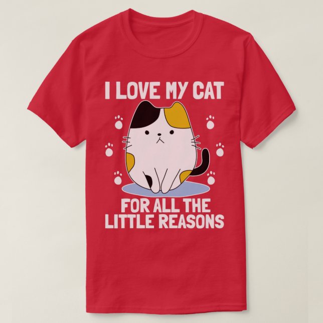 T-shirt J'AIME MON CHAT POUR TOUTES LES PETITES RAISONS Am (Design devant)