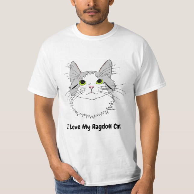 T-Shirt J'Aime Mon Chat Ragdoll (Devant)