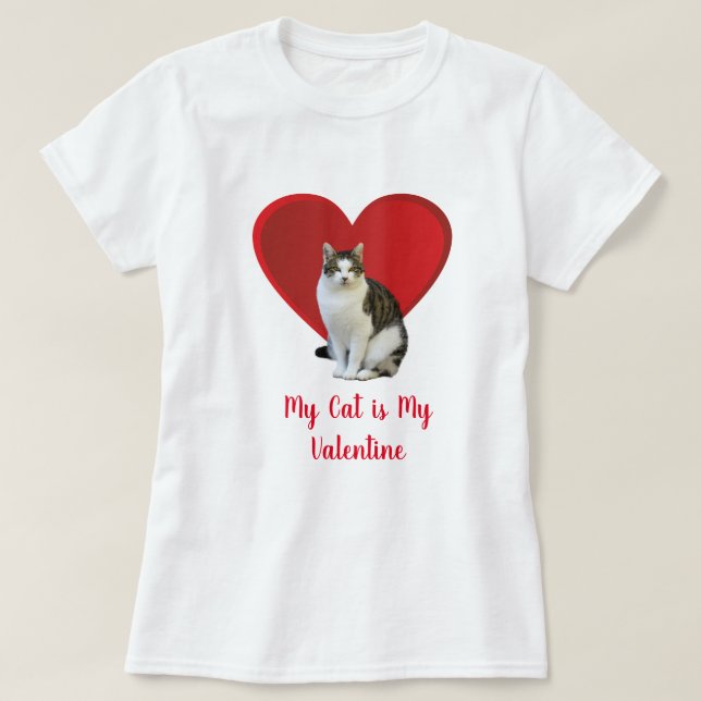 T-shirt J'aime mon chat / Saint-Valentin (Design devant)