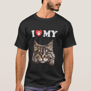 T-shirt J'aime Mon Chat Sibérien Chat De Forêt Sibérienne