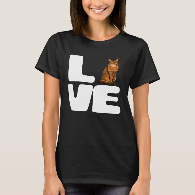 T-shirt J'aime mon chat somali (Devant)