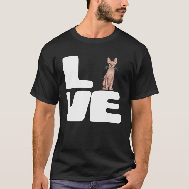T-shirt J'aime mon chat Sphynx (Devant)