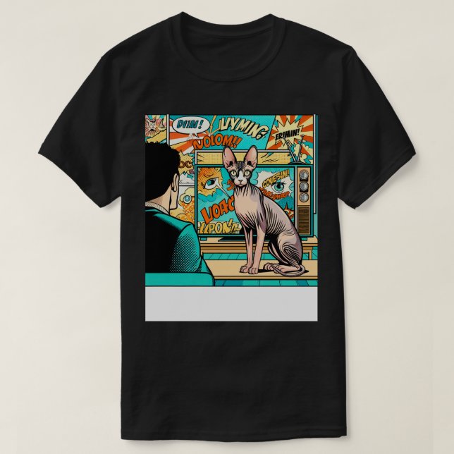 T-shirt J'Aime Mon Chat Sphynx (Design devant)