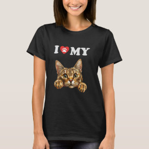T-shirt J'aime Mon Chat Toyger Chaton Drôle Maman Amateur