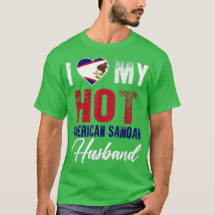 T-shirt J'Aime Mon Chaud Américain Samoan Mari Américain