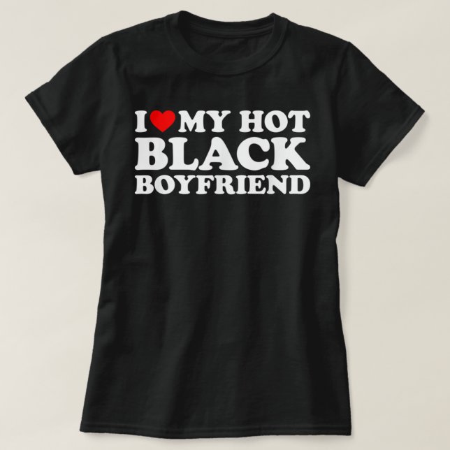 T-shirt J'Aime Mon Chaud Black Boyfriend (Design devant)