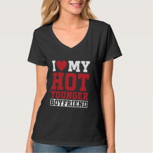 T-shirt J'Aime Mon Chaud Jeune Copine Couple Girlfriend