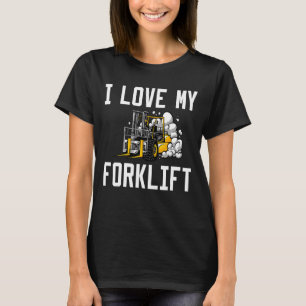 T-shirt J'Aime Mon Chauffeur Forklifter Forklift_1