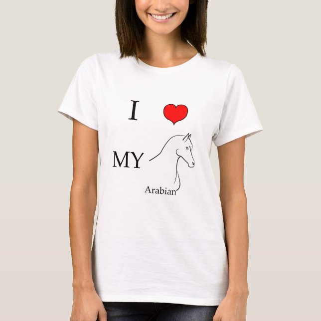 T-shirt J'aime mon cheval Arabe (Devant)