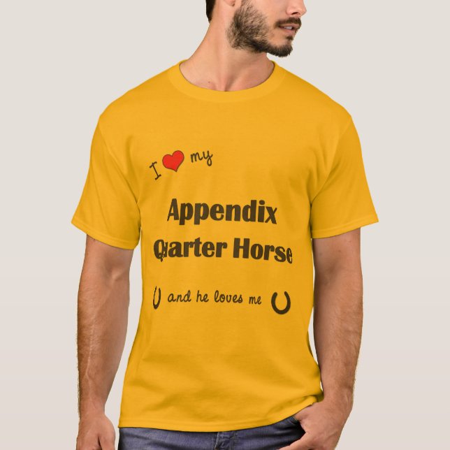 T-shirt J'aime mon cheval de quart d'annexe (le cheval (Devant)