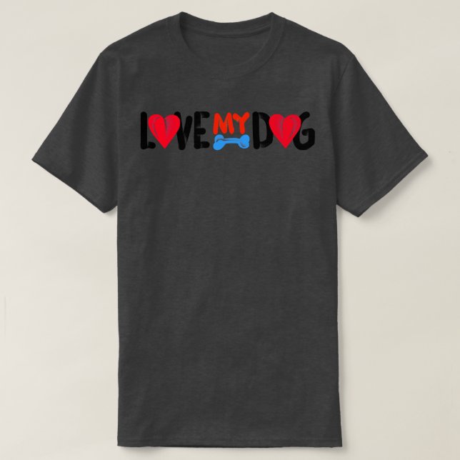 T-shirt J'aime mon chien (Design devant)