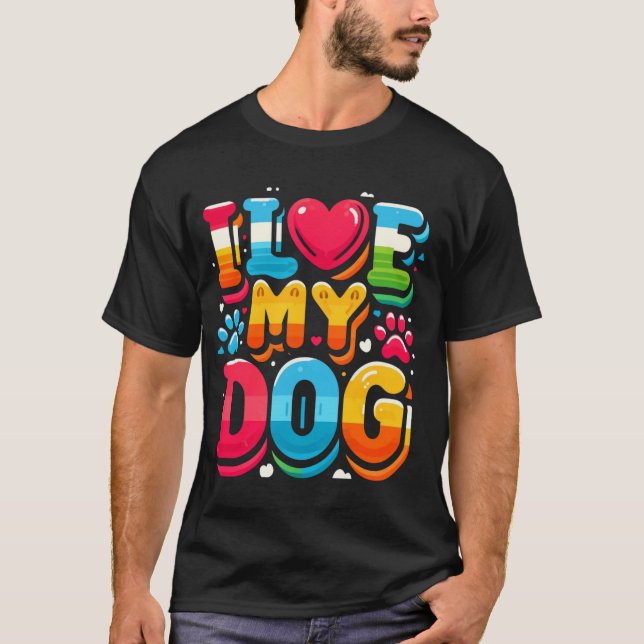 T-shirt J'Aime Mon Chien (Devant)