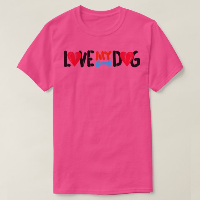 T-shirt J'aime mon chien (Design devant)