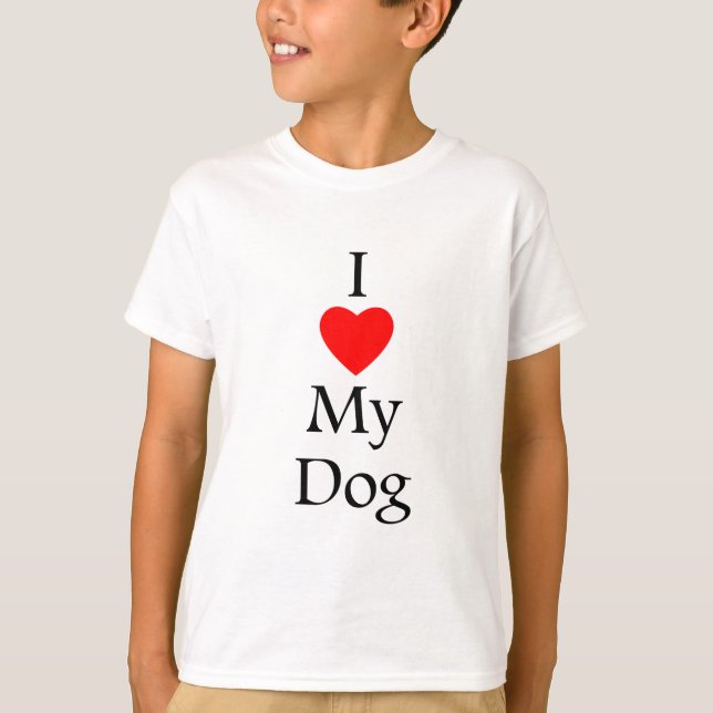 T-shirt J'aime mon chien (Devant)