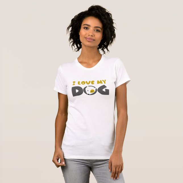 T-shirt j'aime mon chien (Devant entier)