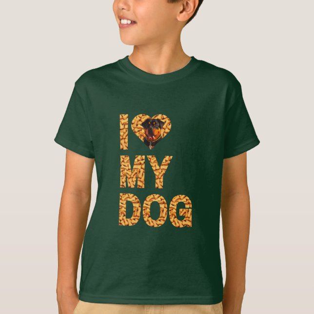 T-shirt j'aime mon chien (Devant)