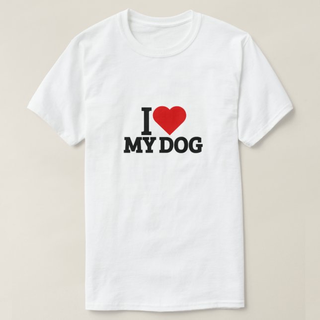 T-shirt J'aime mon chien (Design devant)
