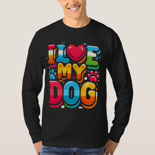 T-shirt J'Aime Mon Chien (Devant)