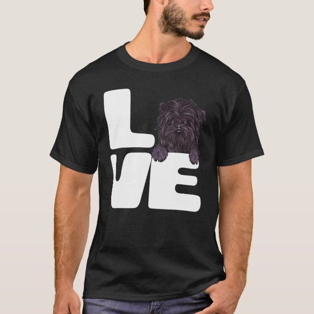 T-shirt J'aime mon chien Affenpinscher (Devant)