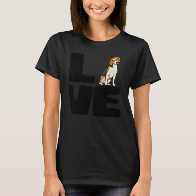 T-shirt J'aime mon chien Beagle (Devant)