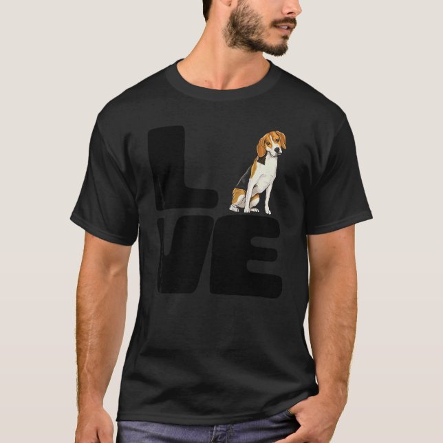 T-shirt J'aime mon chien Beagle (Devant)