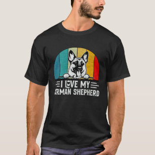 T-shirt J'aime mon chien berger allemand Dire