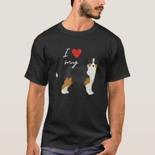 T-shirt J'aime mon chien berger australien noir et bronzé