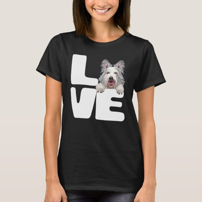 T-shirt J'aime mon chien Berger Picard (Devant)