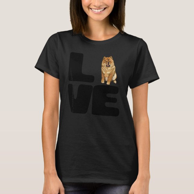 T-shirt J'aime mon chien Chow Chow (Devant)